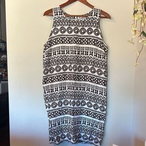 Tommy Bahama Geometric Brown and White Midi Dress